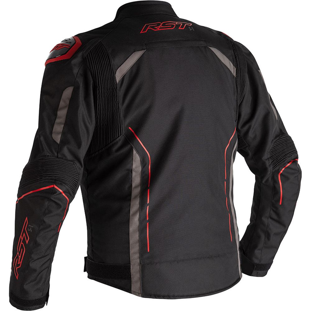 RST S1 CE Textile Jacket Black / Grey / Red - FREE UK Shipping, FREE 365 Day Returns | Moto Central