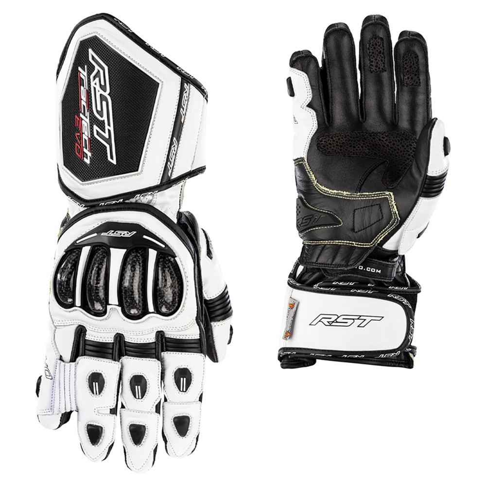 RST Tractech Evo 4 CE Ladies Gloves White / White / Black - FREE UK Shipping, FREE 365 Day Returns | Moto Central