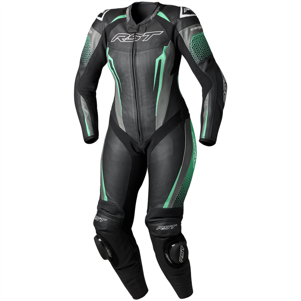 RST Tractech Evo 5 CE Ladies Leather Suit Black / Aqua / Grey