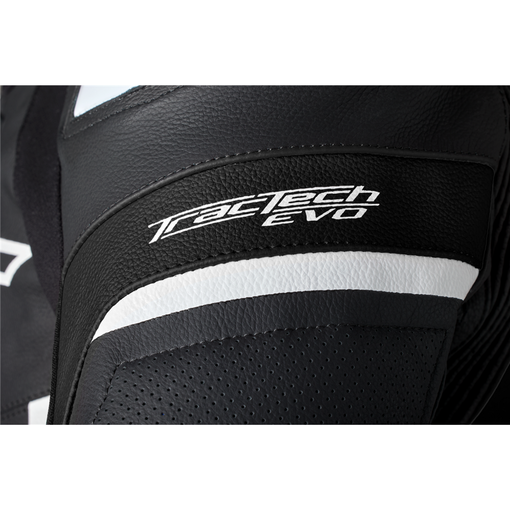 RST Tractech Evo 5 CE Leather Jacket Black / White / Black - FREE UK Shipping, FREE 365 Day Returns | Moto Central