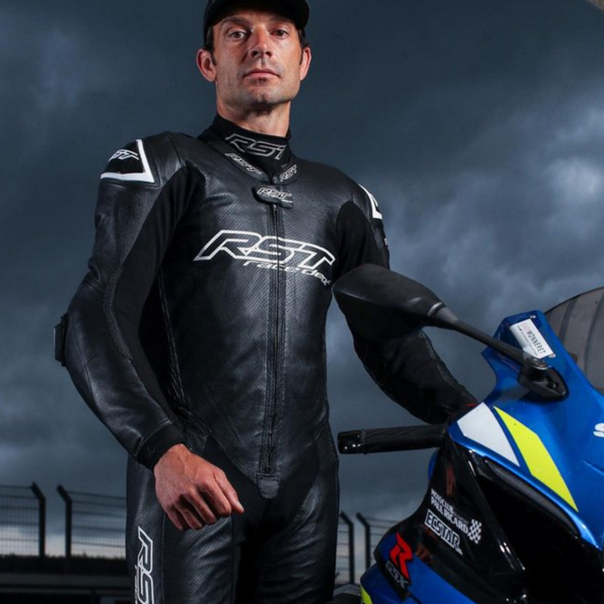 RST V4.1 Evo Kangaroo Airbag One Piece Leather Suit Black / Black