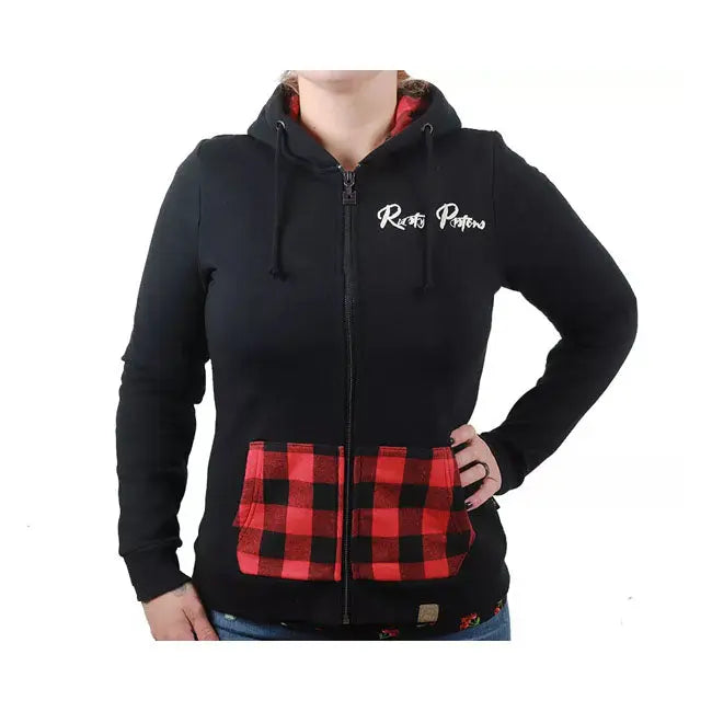 Rusty Pistons Turner Ladies Zip Hoodie Black / Red - FREE UK Shipping, FREE 365 Day Returns | Moto Central