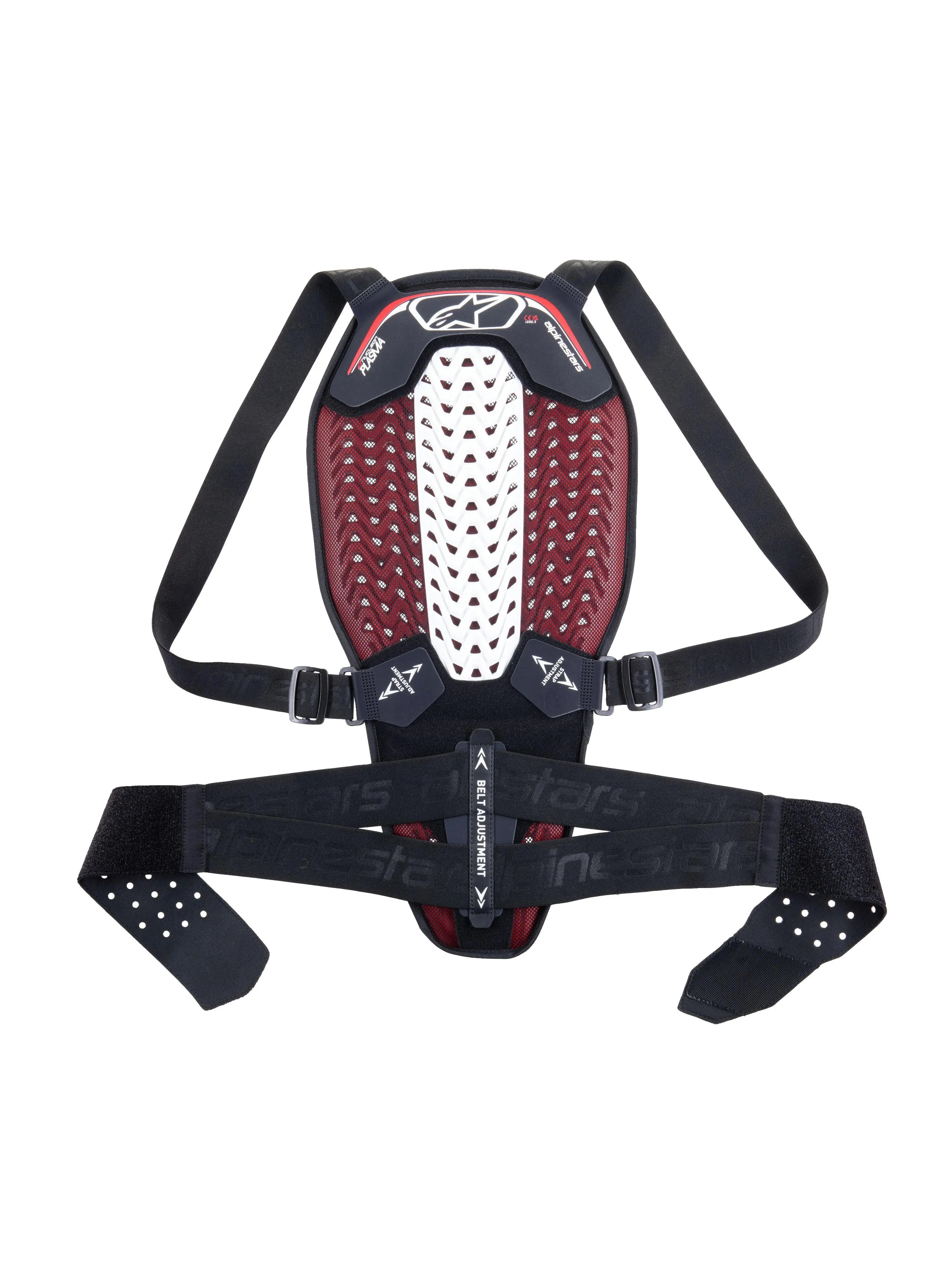 Alpinestars Nucleon Plasma Back Protector With Strap Black / White / Red - FREE UK Shipping, FREE 365 Day Returns | Moto Central