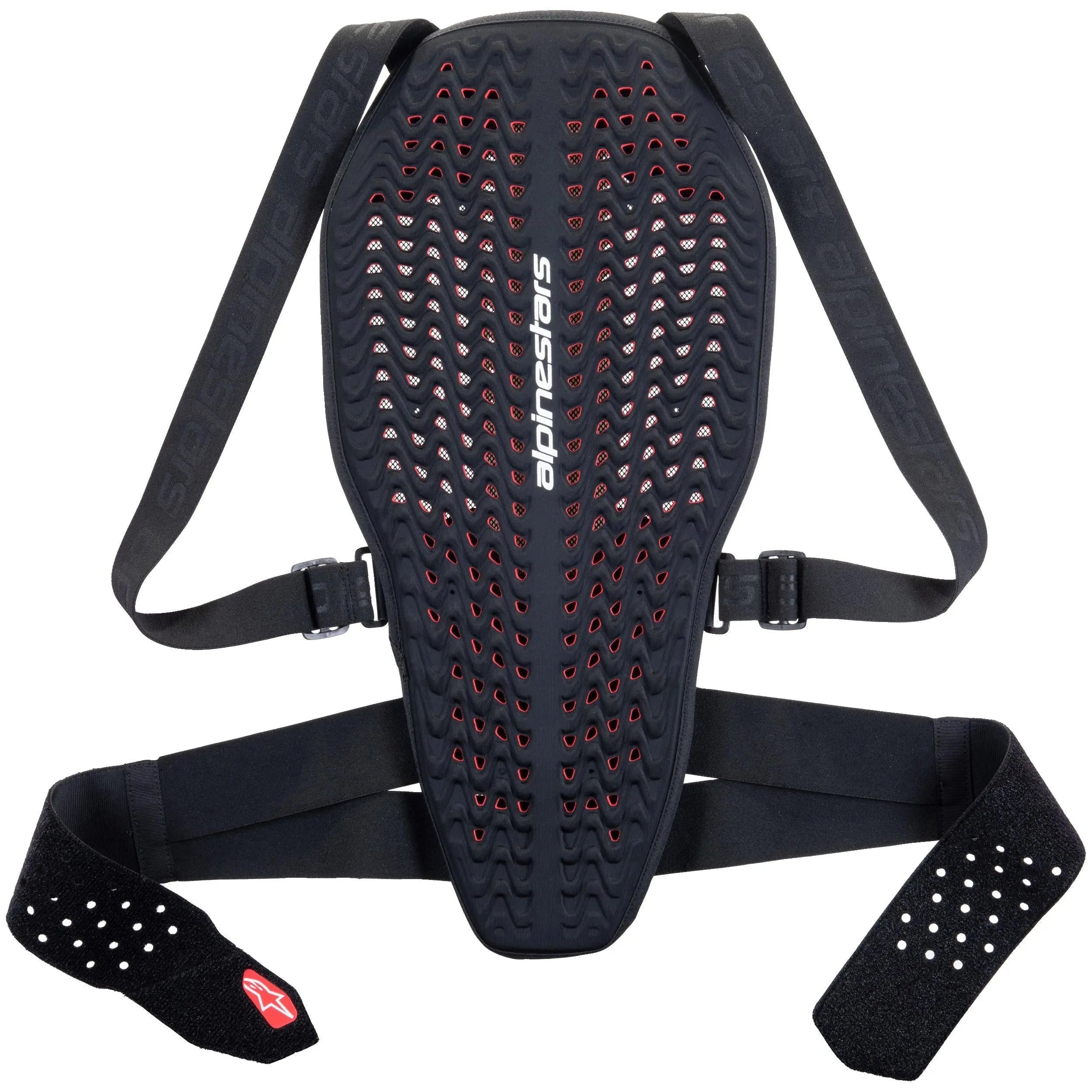 Alpinestars Nucleon Plasma Back Protector With Strap Black / White / Red, back view