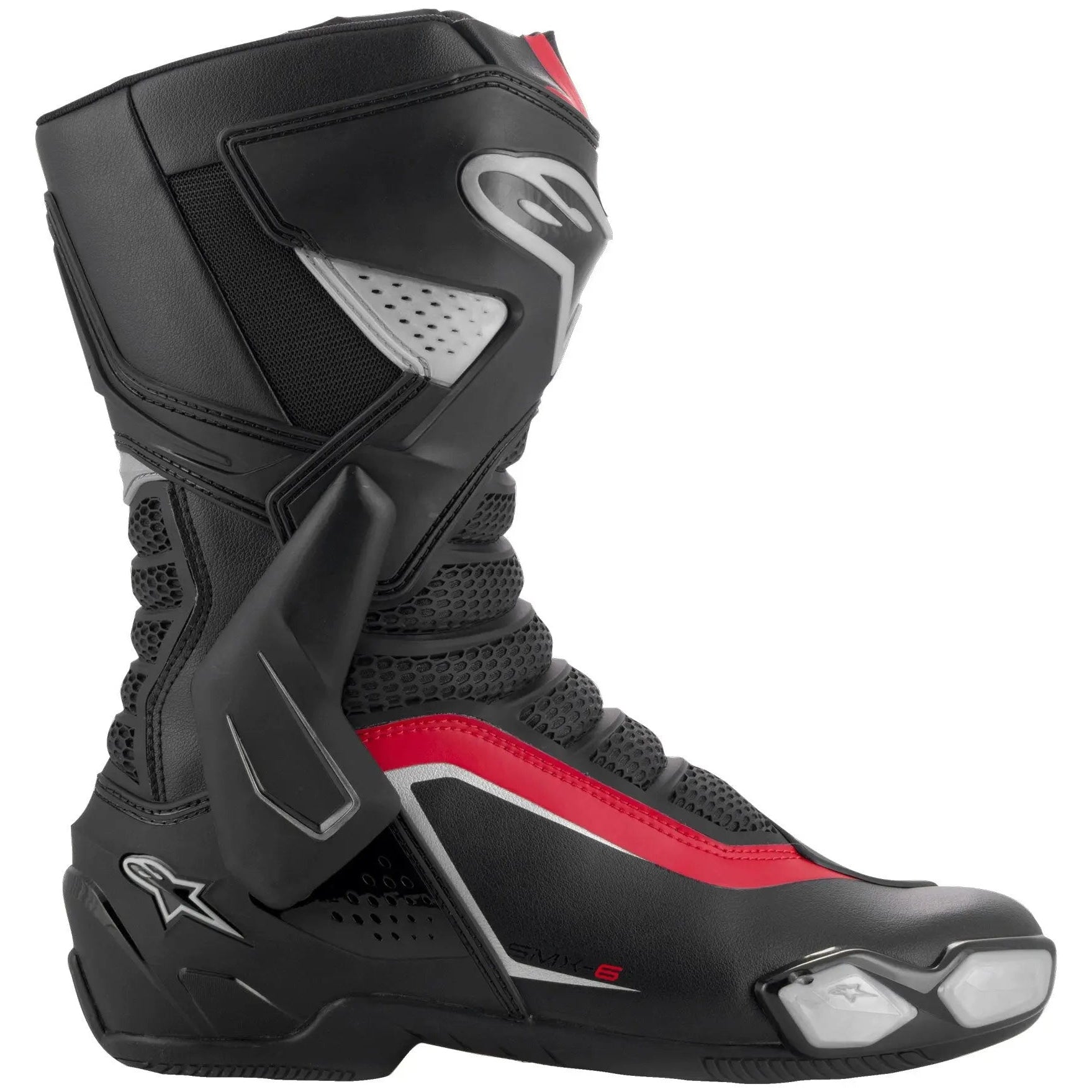 Alpinestars SMX-6 V3 Boots Black / Silver / Red, outer side view
