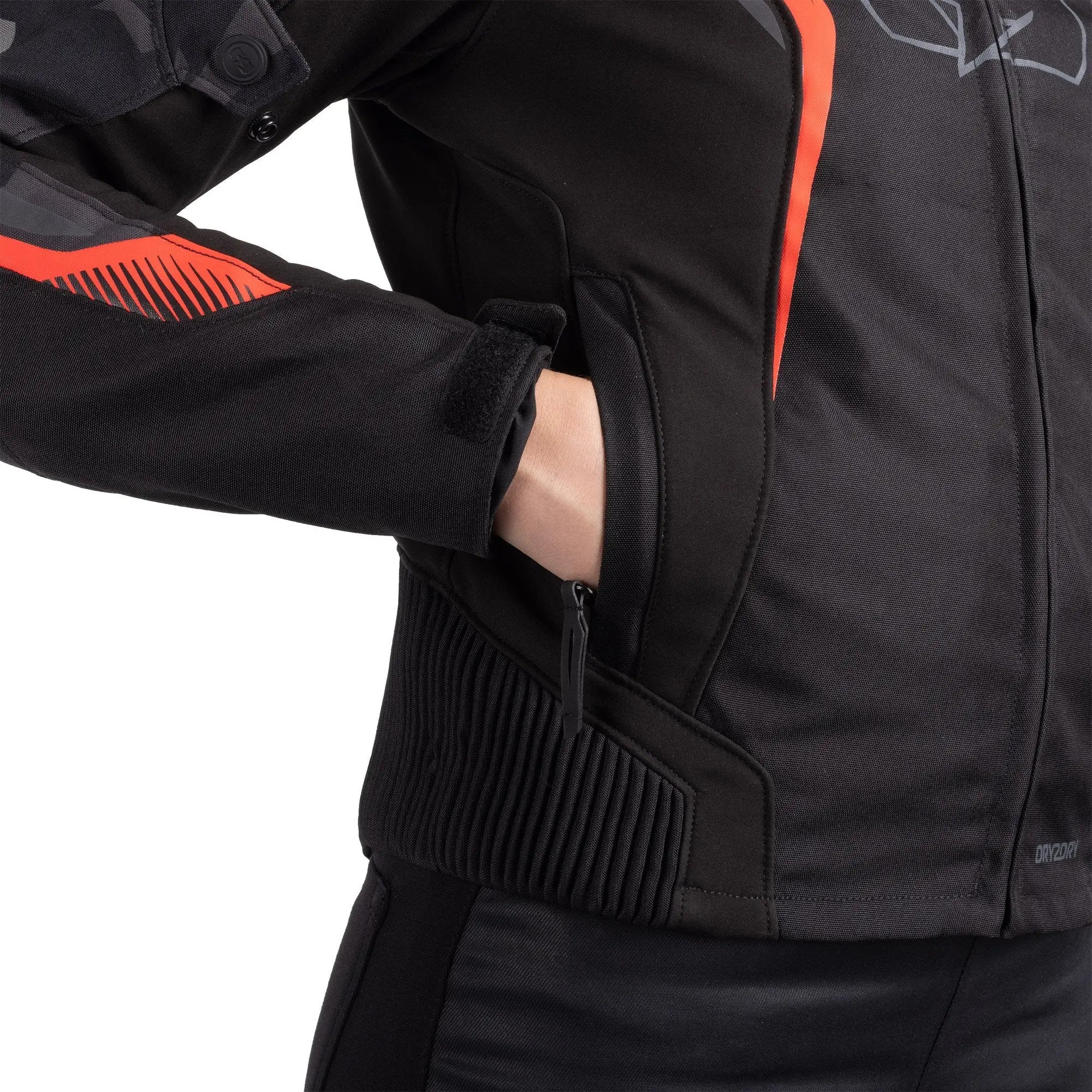 Oxford Omega 1.0 Dry2Dry Ladies Textile Jacket Black / Camo / Red - FREE UK Shipping, FREE 365 Day Returns | Moto Central