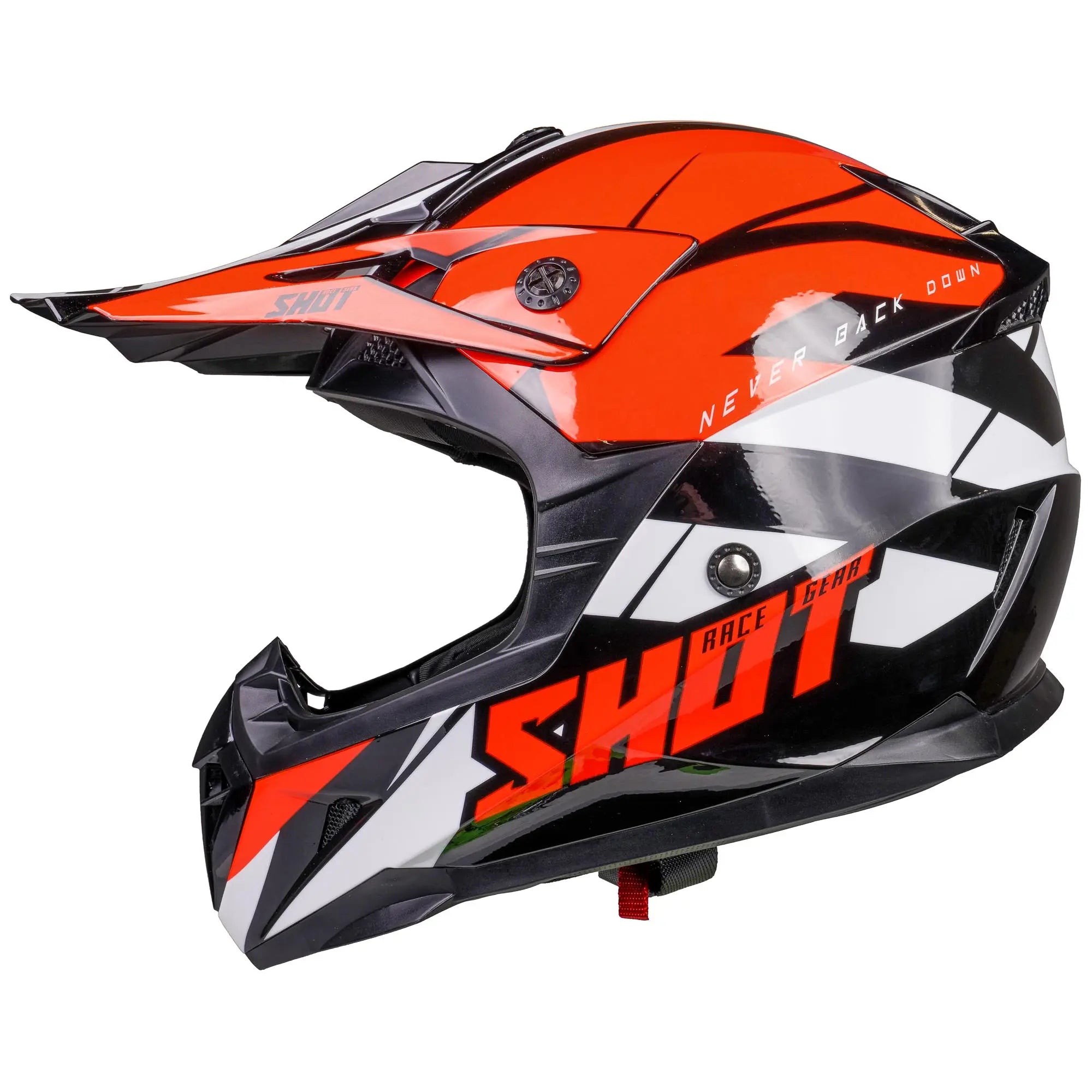 Shot Pulse MX Helmet Revenge Black / Orange / Glossy White - FREE UK Shipping, FREE 365 Day Returns | Moto Central