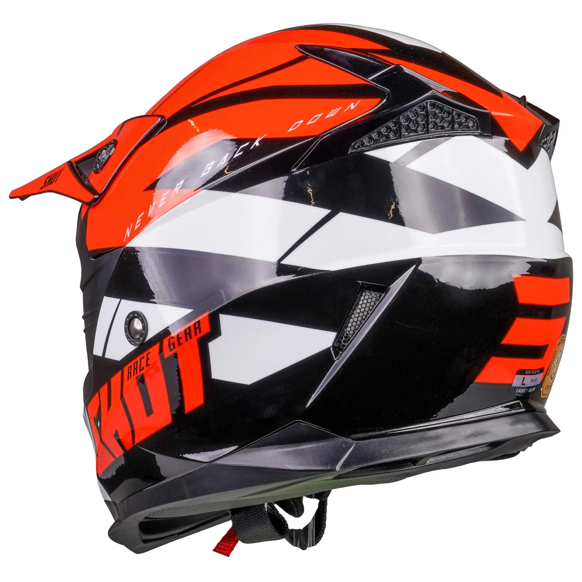 Shot Pulse MX Helmet Revenge Black / Orange / Glossy White - FREE UK Shipping, FREE 365 Day Returns | Moto Central