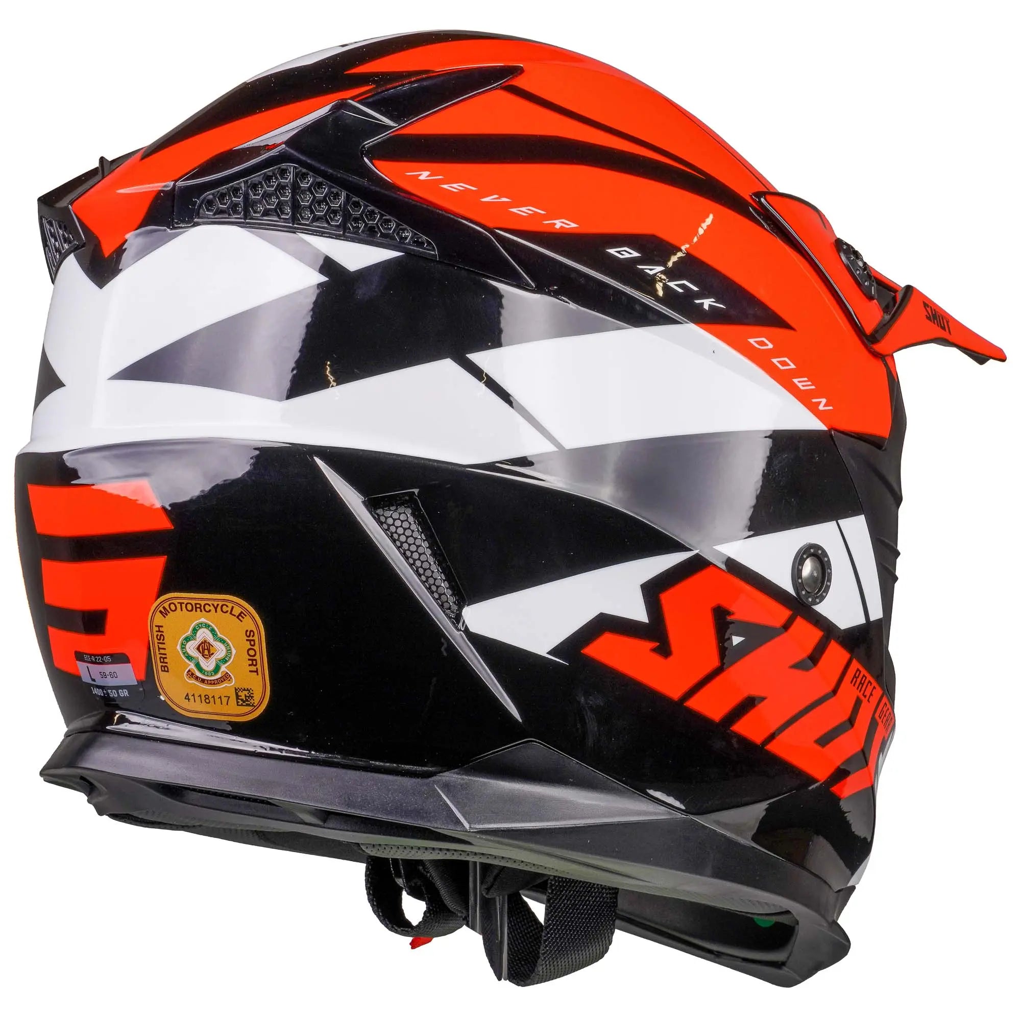 Shot Pulse MX Helmet Revenge Black / Orange / Glossy White - FREE UK Shipping, FREE 365 Day Returns | Moto Central