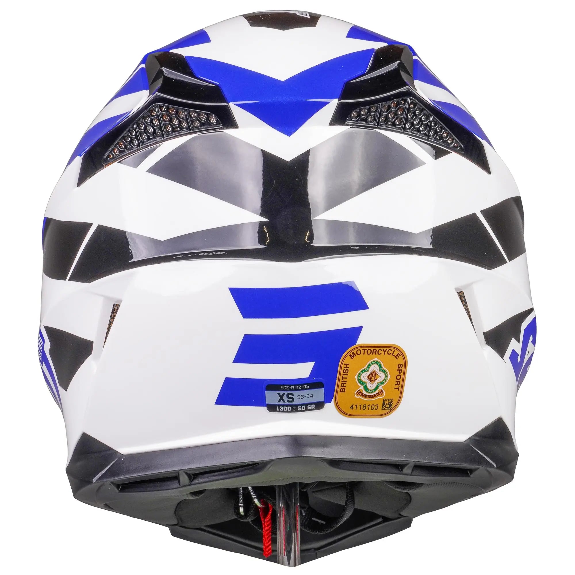 Shot Pulse MX Helmet Revenge White / Blue / Glossy Black - FREE UK Shipping, FREE 365 Day Returns | Moto Central