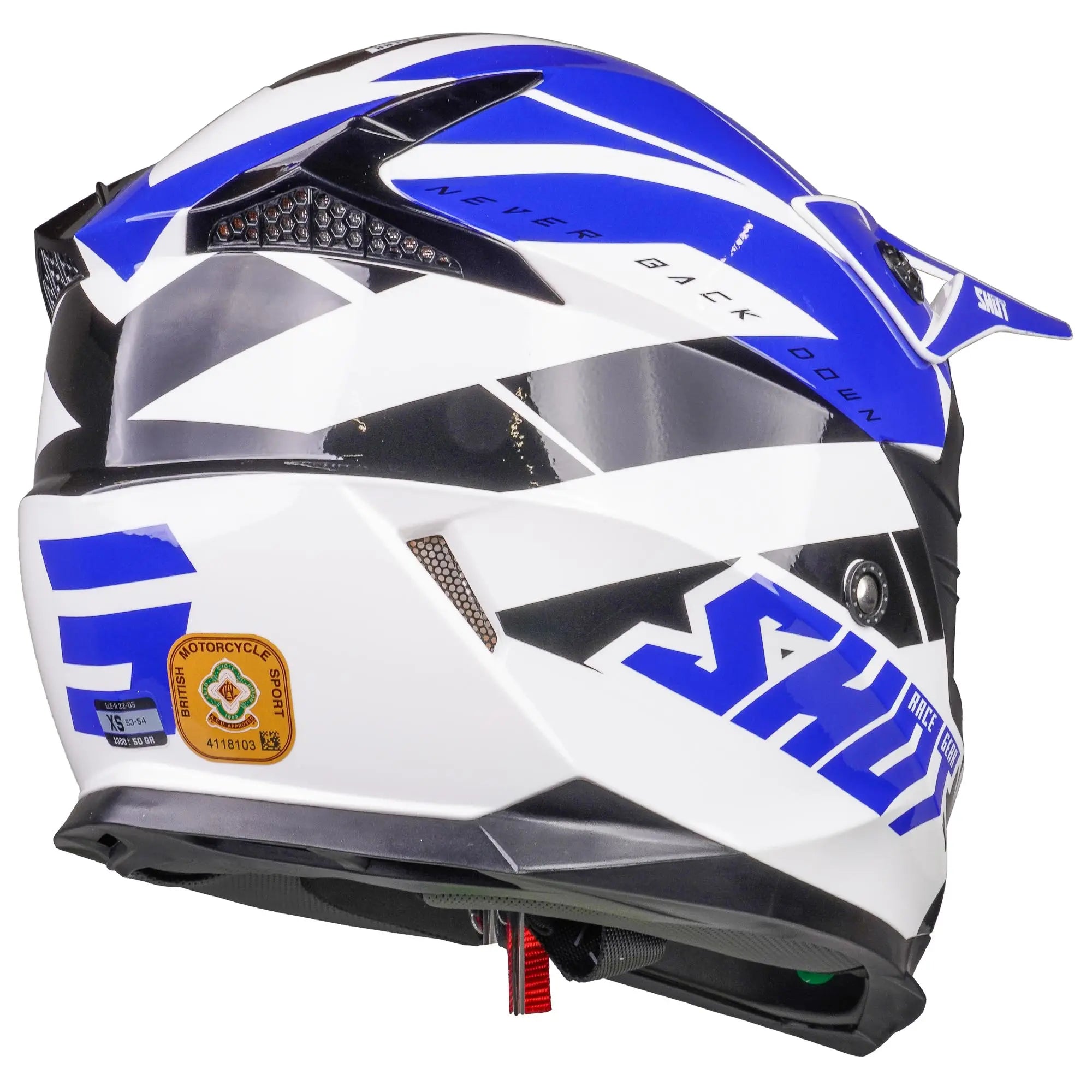 Shot Pulse MX Helmet Revenge White / Blue / Glossy Black - FREE UK Shipping, FREE 365 Day Returns | Moto Central