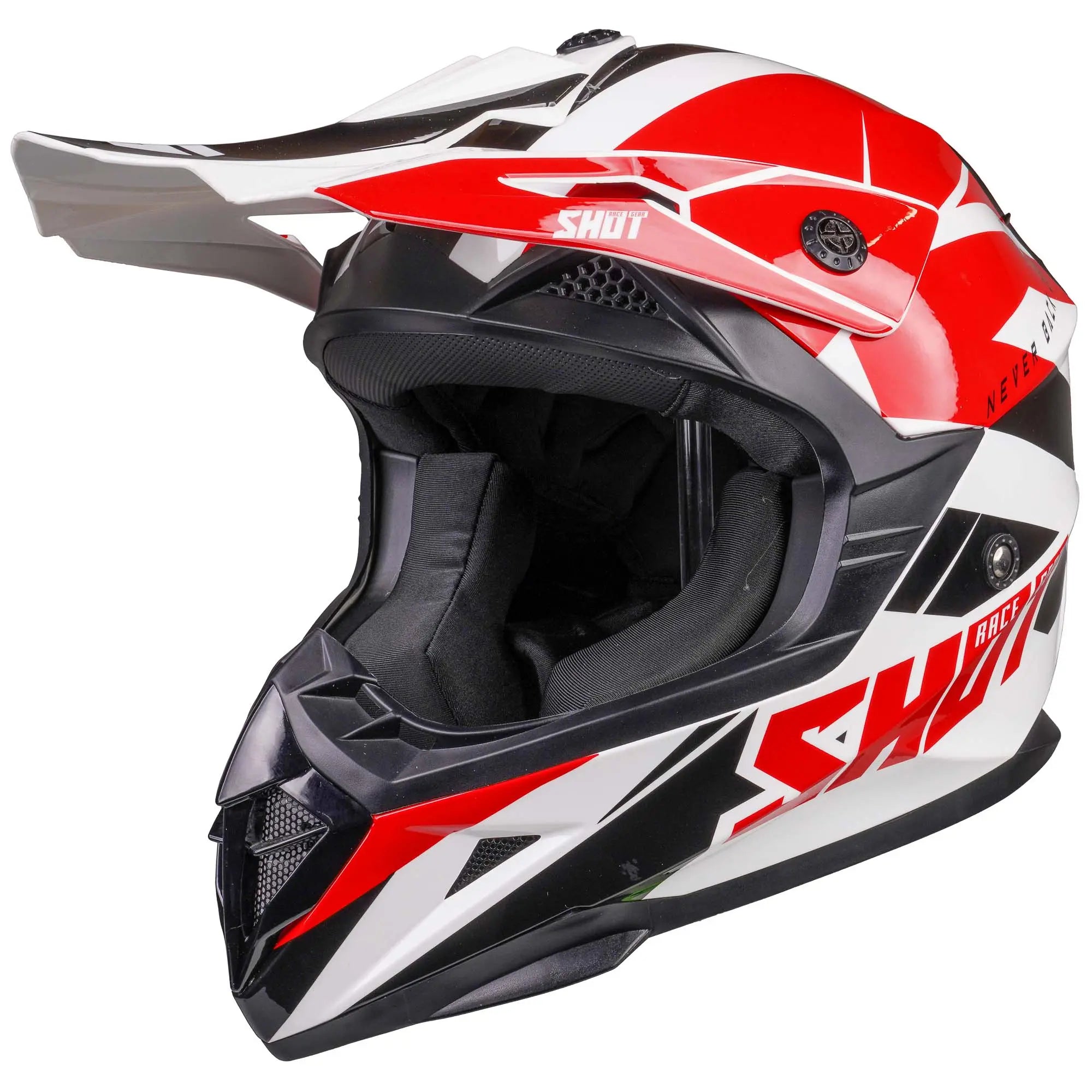 Shot Pulse MX Helmet Revenge White / Red / Glossy Black - FREE UK Shipping, FREE 365 Day Returns | Moto Central