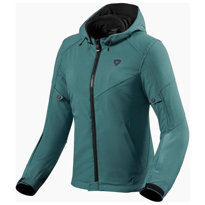 Revit Afterburn H2O Ladies Textile Jacket Dark Green dark green ladies jacket front view