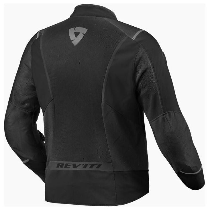 Revit Airwave 4 Textile Jacket Black jacket rear view on a white background