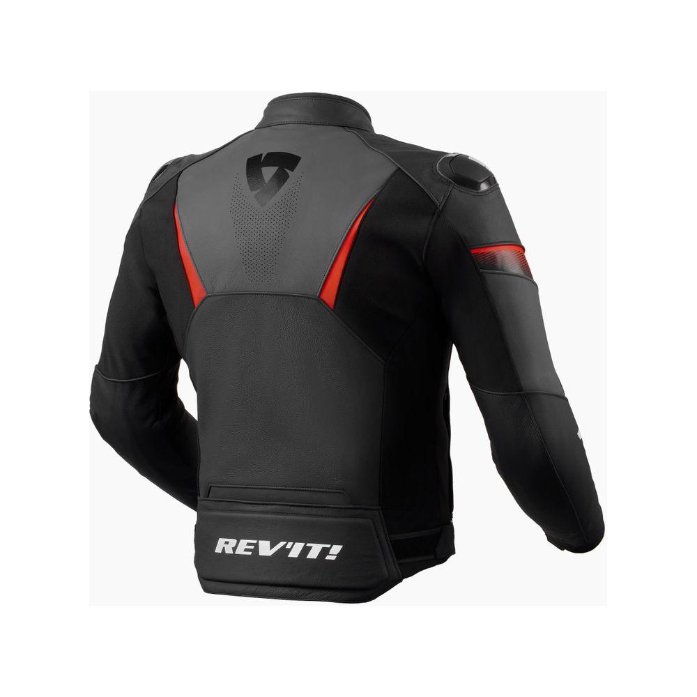 Revit Argon 2 Leather Jacket Black / Neon Red