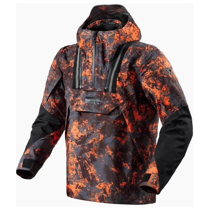 Revit Blackwater 2 H2O Smock Textile Jacket Black / Orange jacket front view on a white background