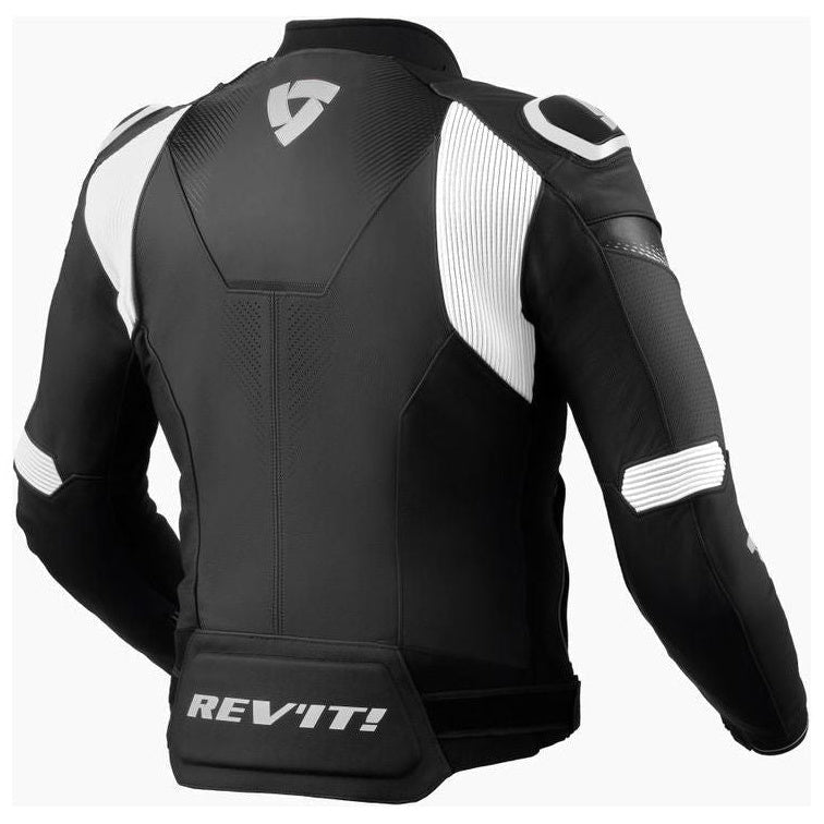 Revit Control Leather Jacket Black / White - rear view