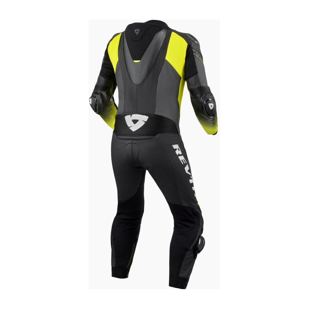 Revit Control One Piece Leather Suit Black / Neon Yellow