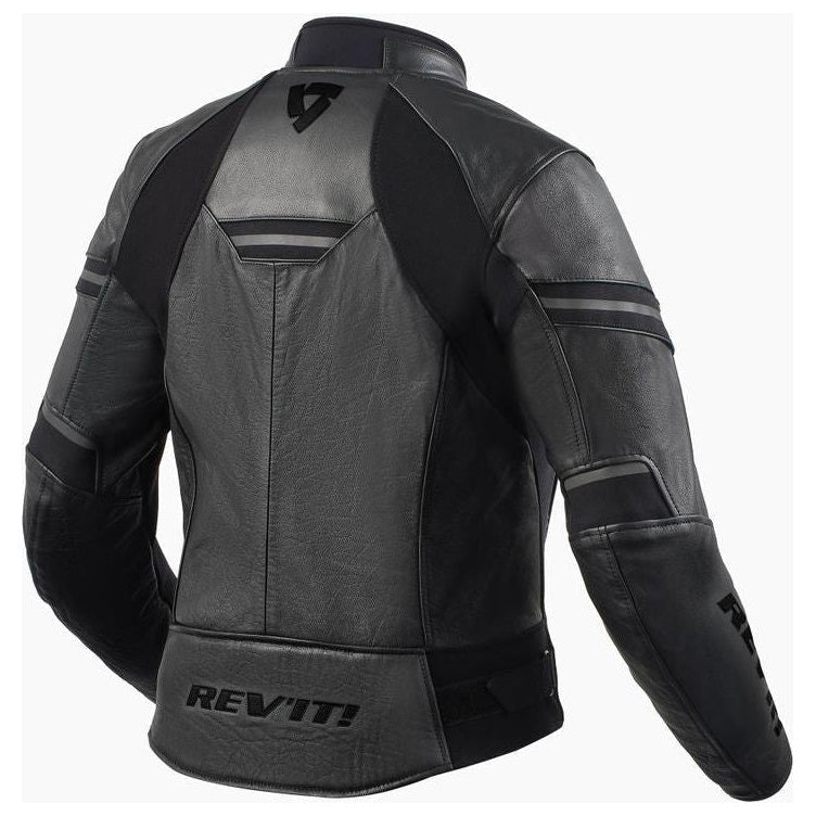 Revit Median Ladies Leather Jacket Black / Anthracite - rear view