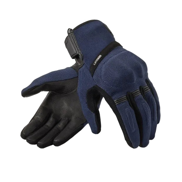 Revit Mosca 2 Riding Textile Gloves Dark Blue / Black - pair angled view