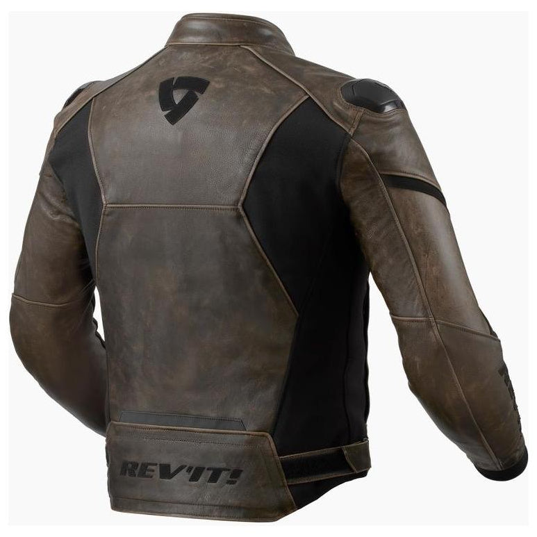 Revit Parallax Leather Jacket Brown - rear view