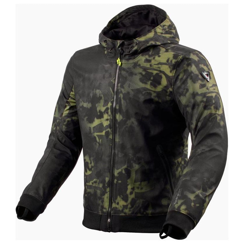 Revit Saros Wind Barrier Textile Jacket Black / Dark Green - front view