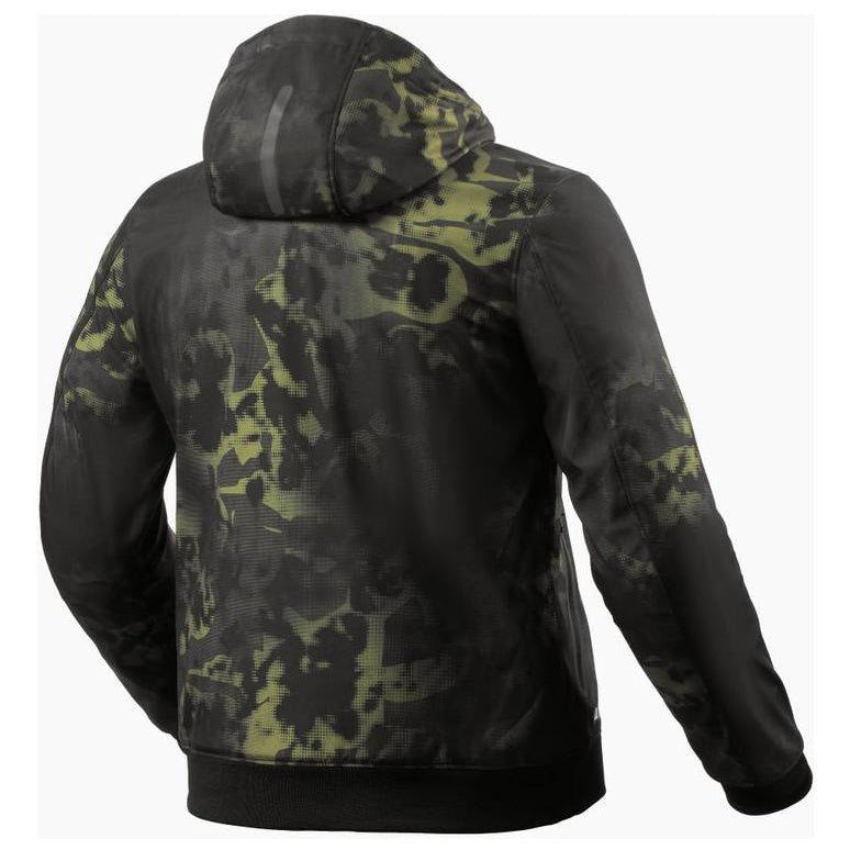 Revit Saros Wind Barrier Textile Jacket Black / Dark Green - rear view