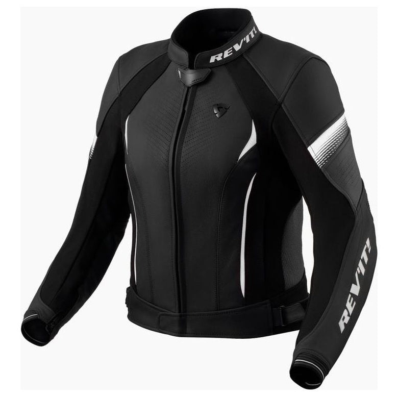 Revit Xena 4 Ladies Leather Jacket Black / White, front view