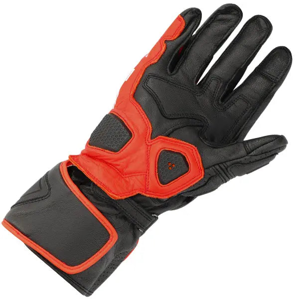 Richa Stradale Long Leather Gloves Black / White / Red - FREE UK Shipping, FREE 365 Day Returns | Moto Central