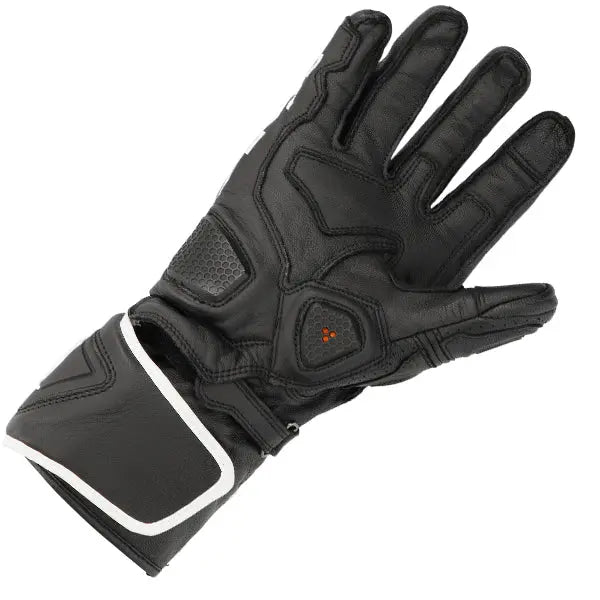 Richa Stradale Long Leather Gloves Black / White - FREE UK Shipping, FREE 365 Day Returns | Moto Central