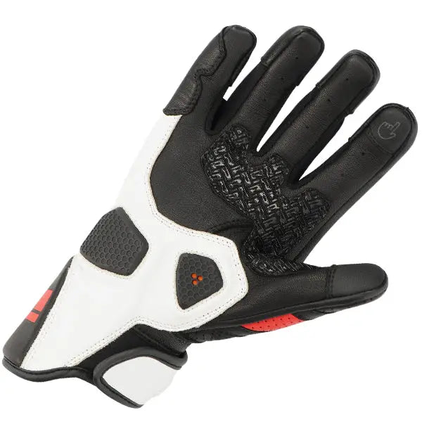 Richa Stradale Stealth Short Gloves Black / White / Red - FREE UK Shipping, FREE 365 Day Returns | Moto Central