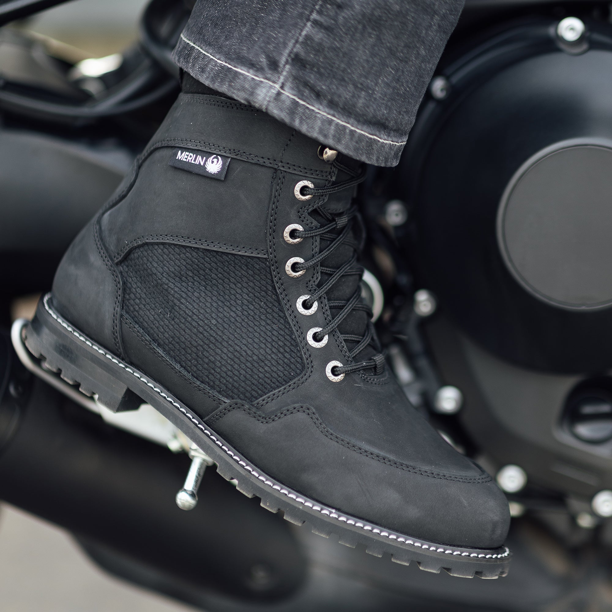 Merlin Rockwell D3O Waterproof Boots Black FREE UK Delivery, FREE 365 Day Returns | Moto Central