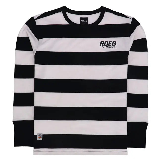 Roeg Ricky Stripe Jersey White / Black FREE UK Delivery, FREE 365 Day Returns | Moto Central