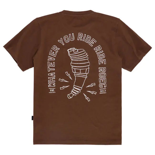 Roeg Ryder T-Shirt Brown FREE UK Delivery, FREE 365 Day Returns | Moto Central