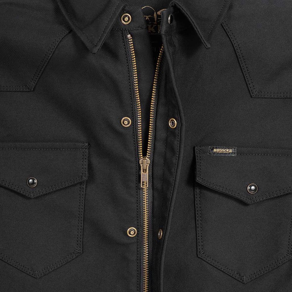 Rokker Black Jack Rider Shirt With Zip Black