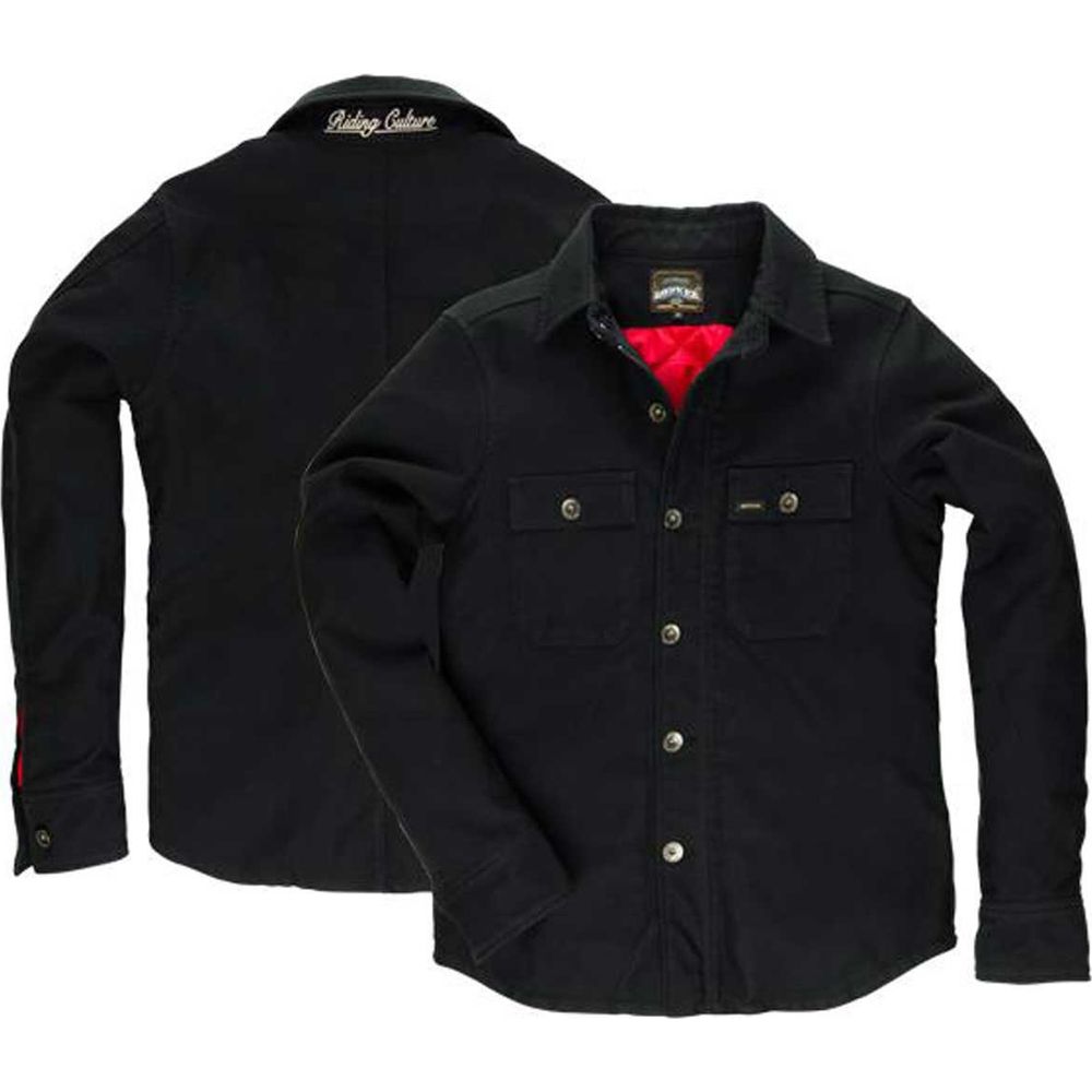 Rokker Black Jack Thermal Lined Rider Shirt Black