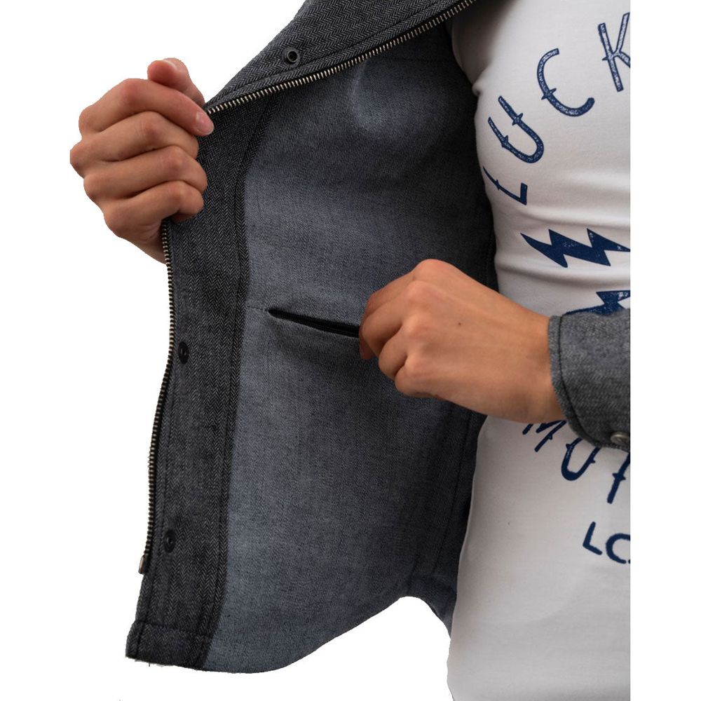 Rokker Boston Ladies Rider Shirt Grey