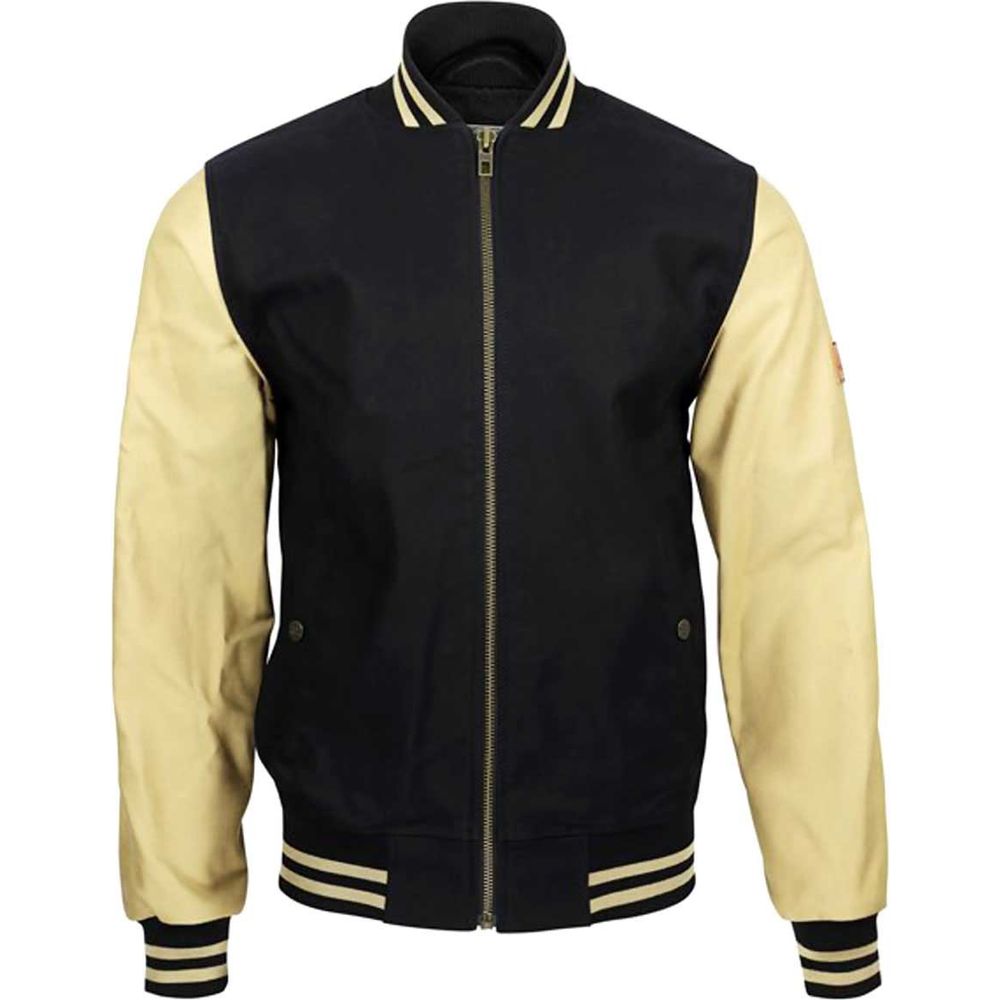 Rokker College Textile Jacket Navy Blue / Cream