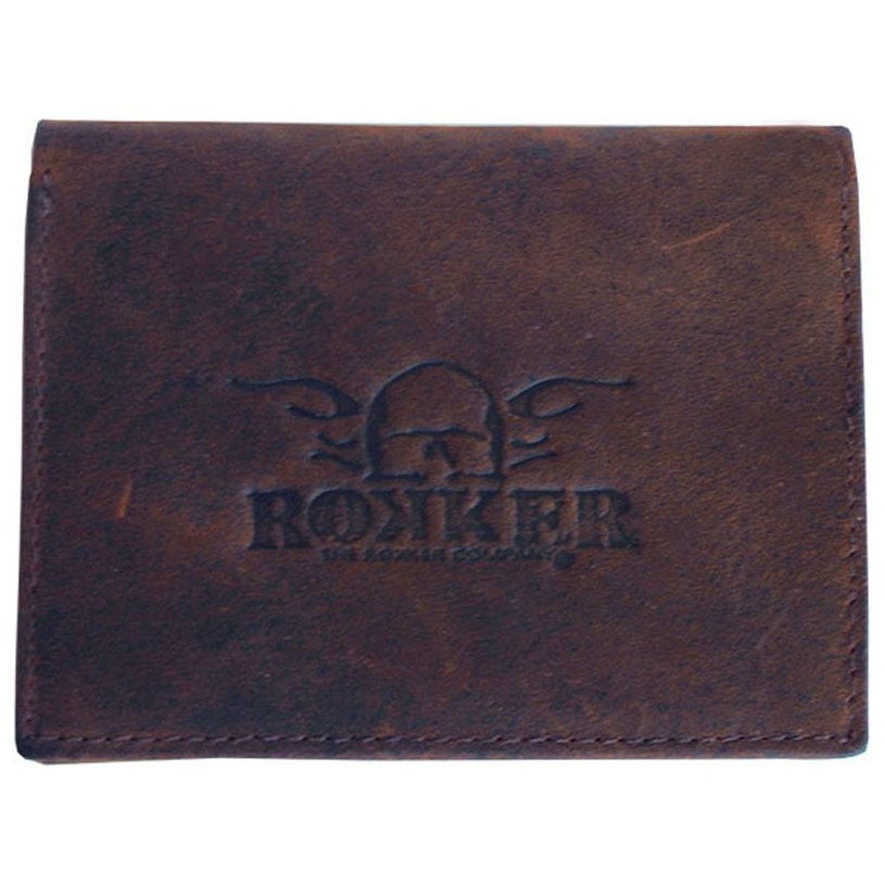 Rokker Every Day Wallet Brown leather wallet, closed view