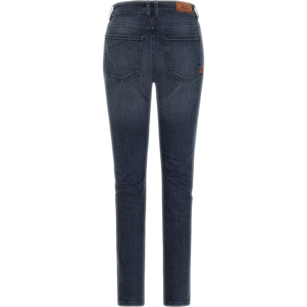 Rokker Rokkertech Ladies Mid-Rise Straight Fit Denim Jeans Blue