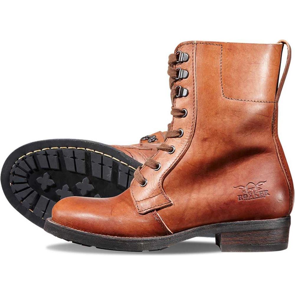 Rokker Urban Racer Ladies Leather Boots Brown