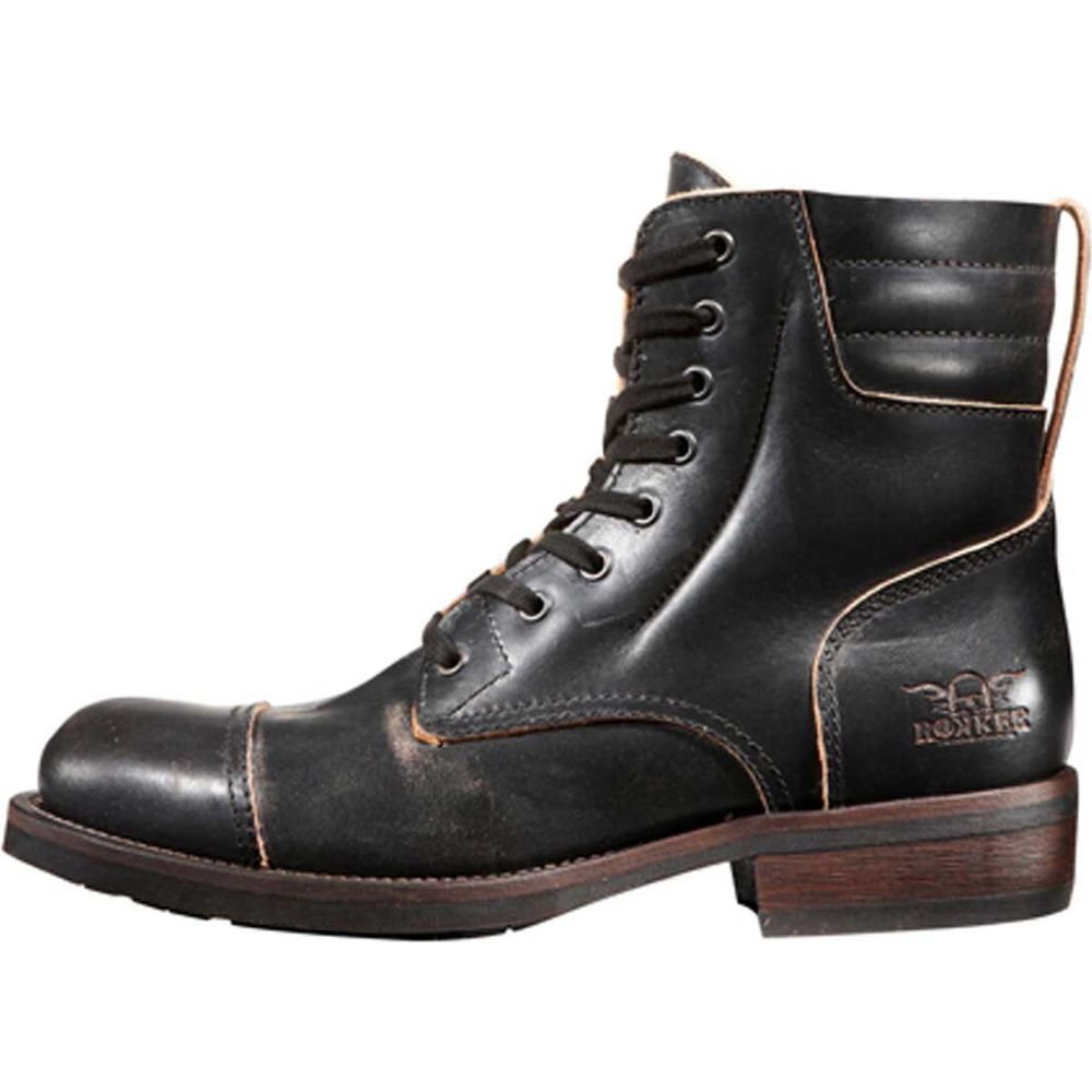 Rokker Urban Racer Leather Boots Black
