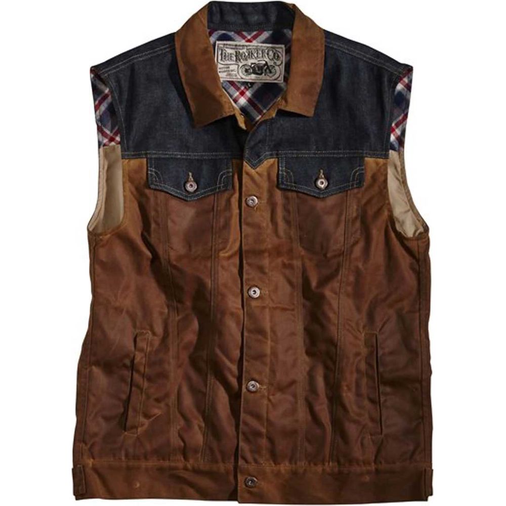 Rokker Wax Cotton Vest Brown