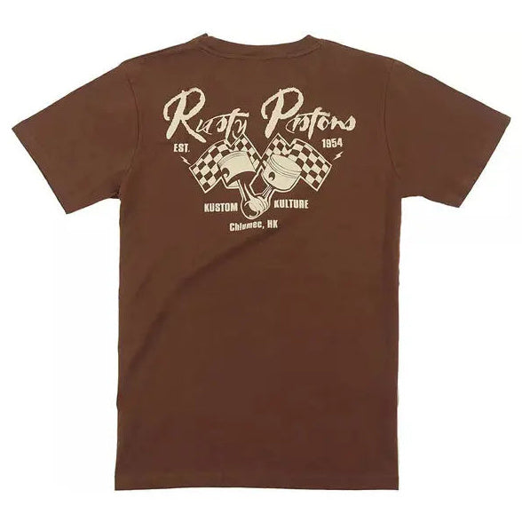 Rusty Pistons Carson T-Shirt Brown — rear product view