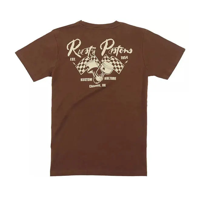 Rusty Pistons Carson T-Shirt Brown - FREE UK Shipping, FREE 365 Day Returns | Moto Central