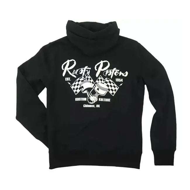 Rusty Pistons Riggins Zip Hoodie Black - FREE UK Shipping, FREE 365 Day Returns | Moto Central