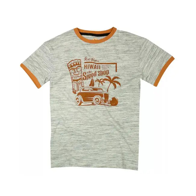 Rusty Pistons Tiki T-Shirt Grey - FREE UK Shipping, FREE 365 Day Returns | Moto Central