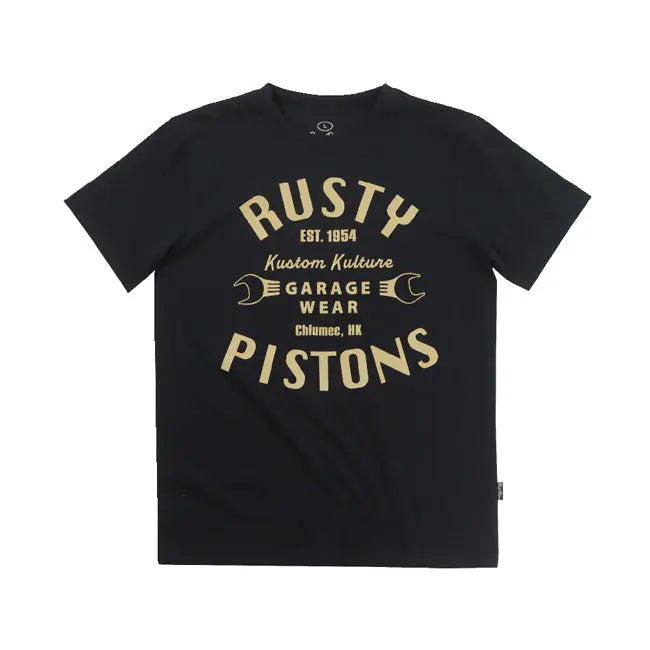 Rusty Pistons Vista T-Shirt Black - FREE UK Shipping, FREE 365 Day Returns | Moto Central
