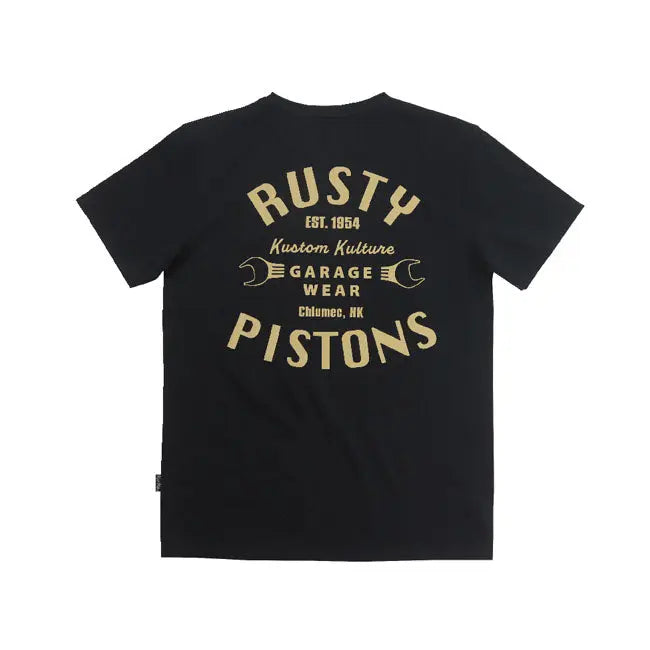 Rusty Pistons Vista T-Shirt Black - FREE UK Shipping, FREE 365 Day Returns | Moto Central