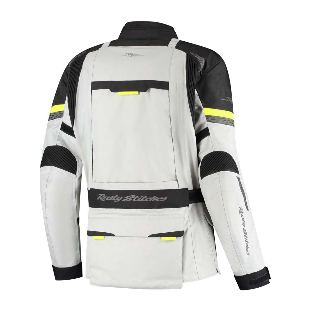 Rusty Stitches Cliff Textile Jacket Light Grey / Black - FREE UK Delivery, FREE 365 Day Returns | Moto Central